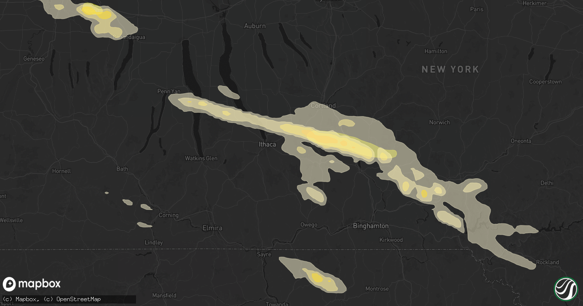 Hail map in Slaterville Springs, NY on July 18, 2026