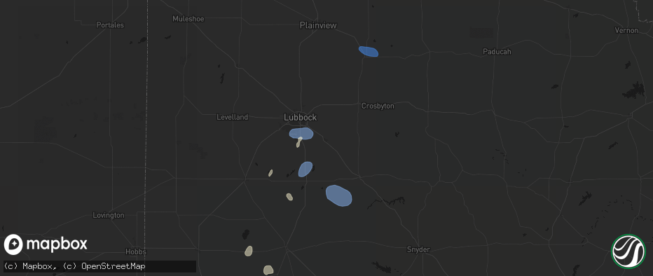 Hail map in Slaton, TX on July 18, 2026