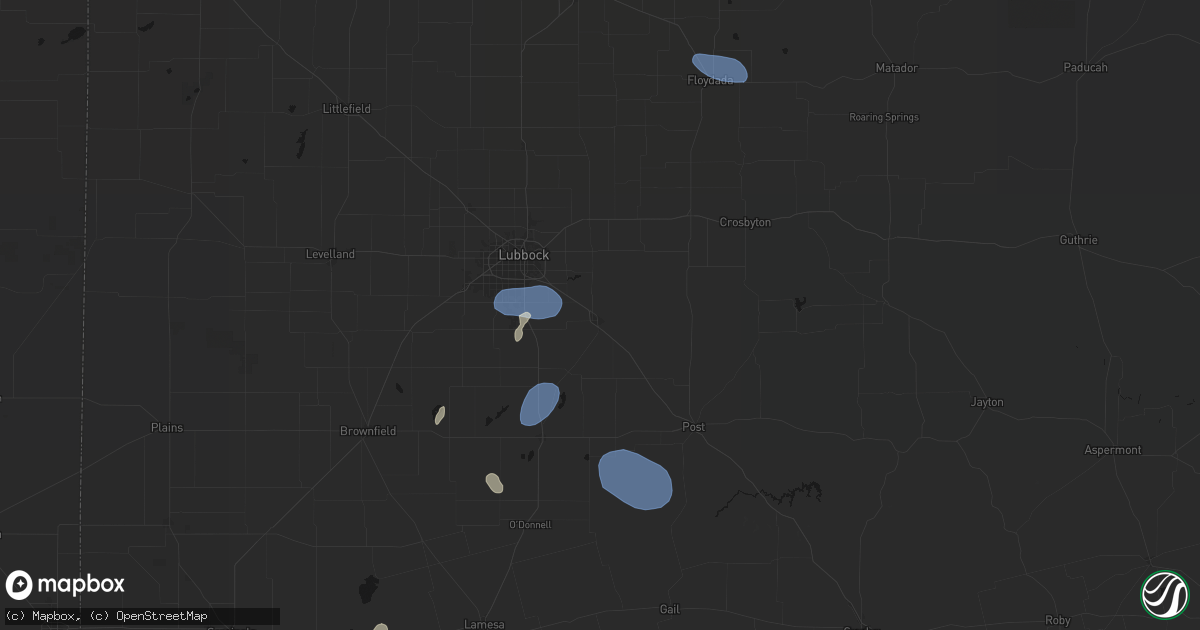 Hail map in Slaton, TX on July 18, 2026