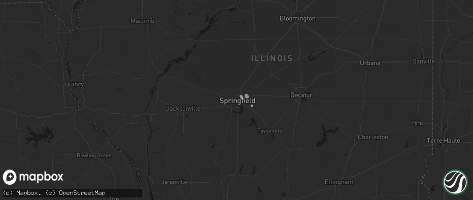 Hail map in Springfield, IL on July 18, 2026