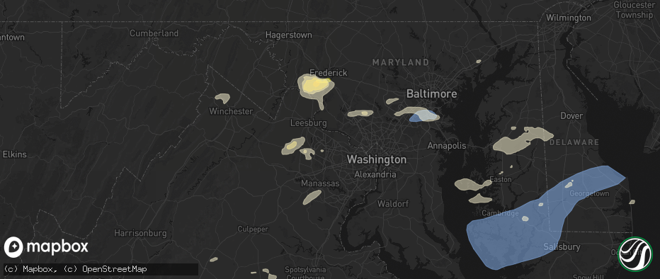 Hail map in Sterling, VA on July 18, 2026
