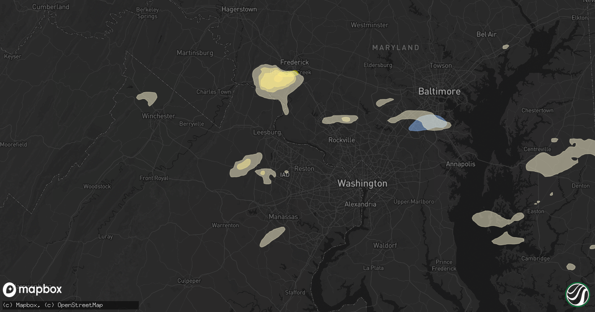 Hail map in Sterling, VA on July 18, 2026