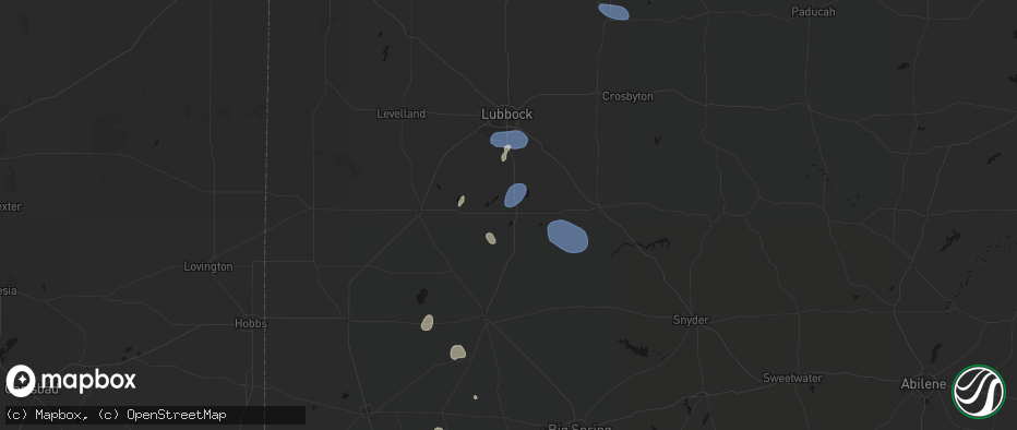 Hail map in Tahoka, TX on July 18, 2026