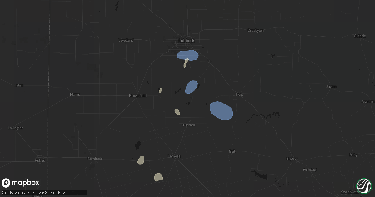 Hail map in Tahoka, TX on July 18, 2026