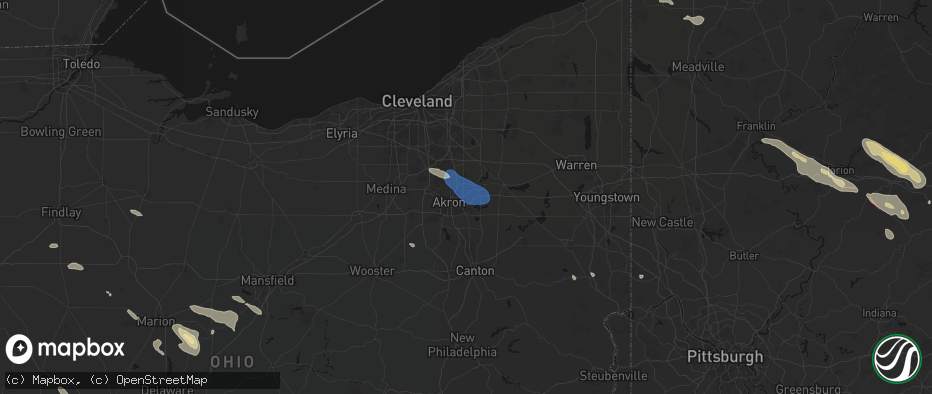 Hail map in Tallmadge, OH on July 18, 2026