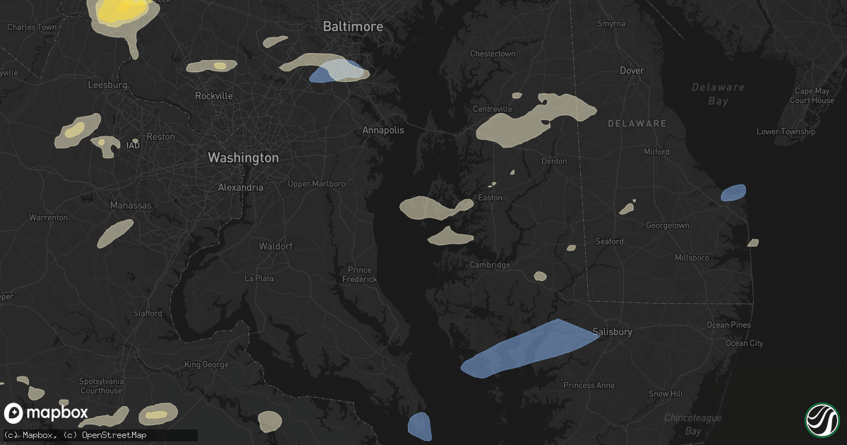 Hail map in Tilghman, MD on July 18, 2026