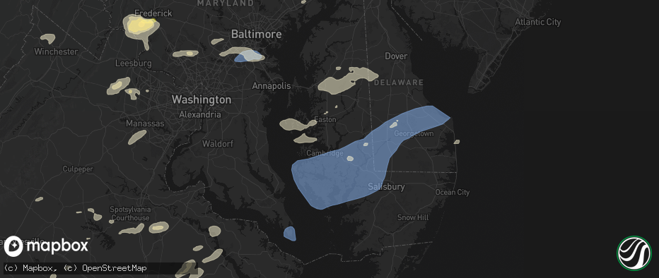 Hail map in Trappe, MD on July 18, 2026
