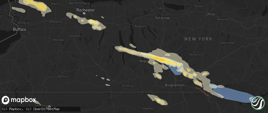 Hail map in Trumansburg, NY on July 18, 2026