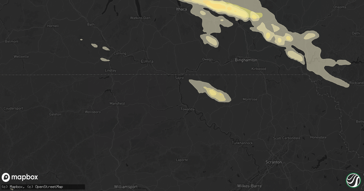 Hail map in Ulster, PA on July 18, 2026