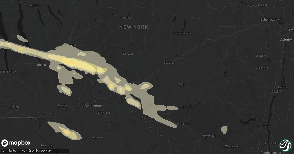 Hail map in Unadilla, NY on July 18, 2026