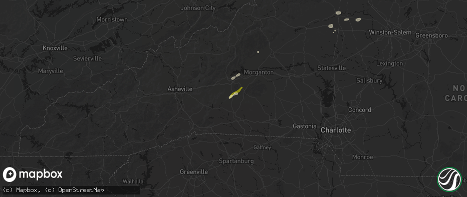 Hail map in Union Mills, NC on July 18, 2026