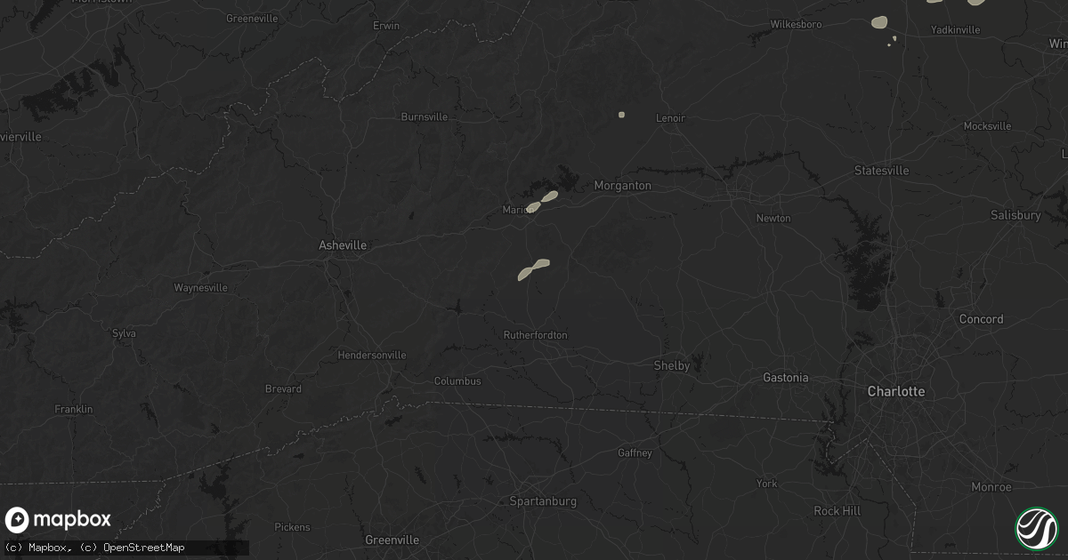 Hail map in Union Mills, NC on July 18, 2026