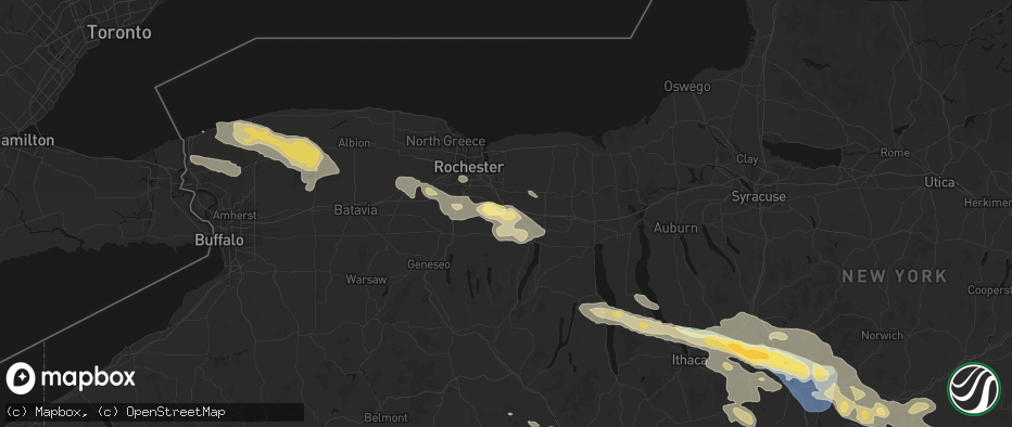 Hail map in Victor, NY on July 18, 2026