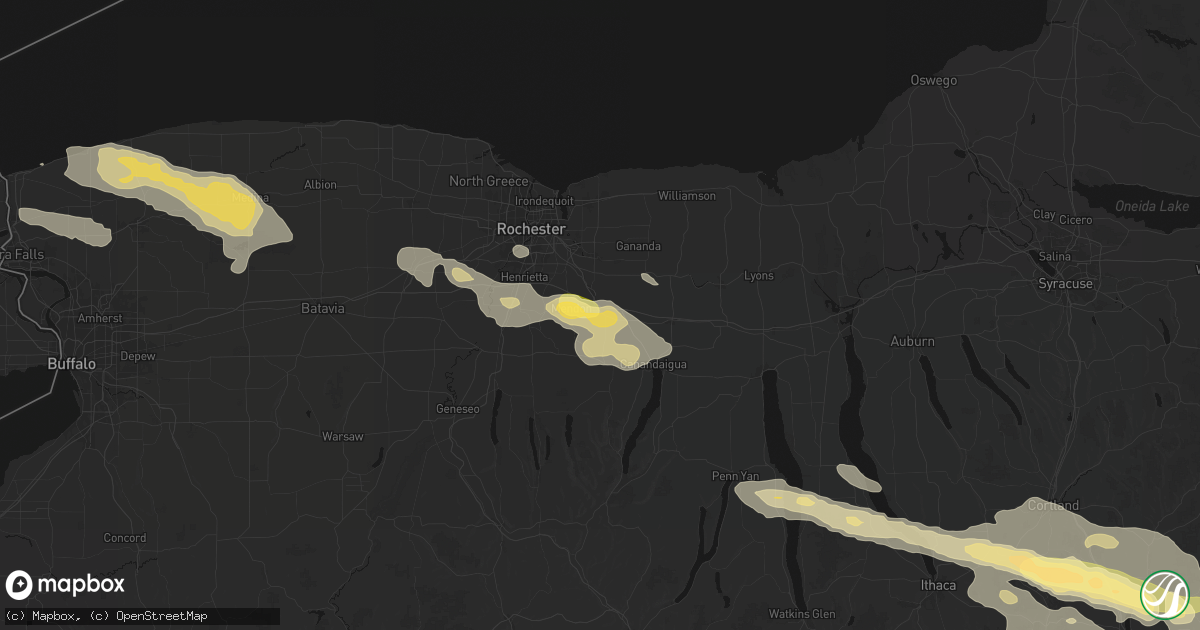 Hail map in Victor, NY on July 18, 2026