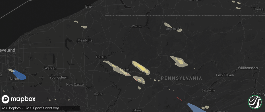Hail map in Vowinckel, PA on July 18, 2026