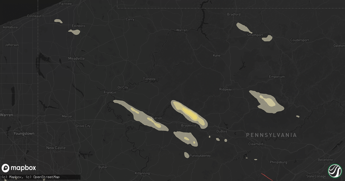 Hail map in Vowinckel, PA on July 18, 2026