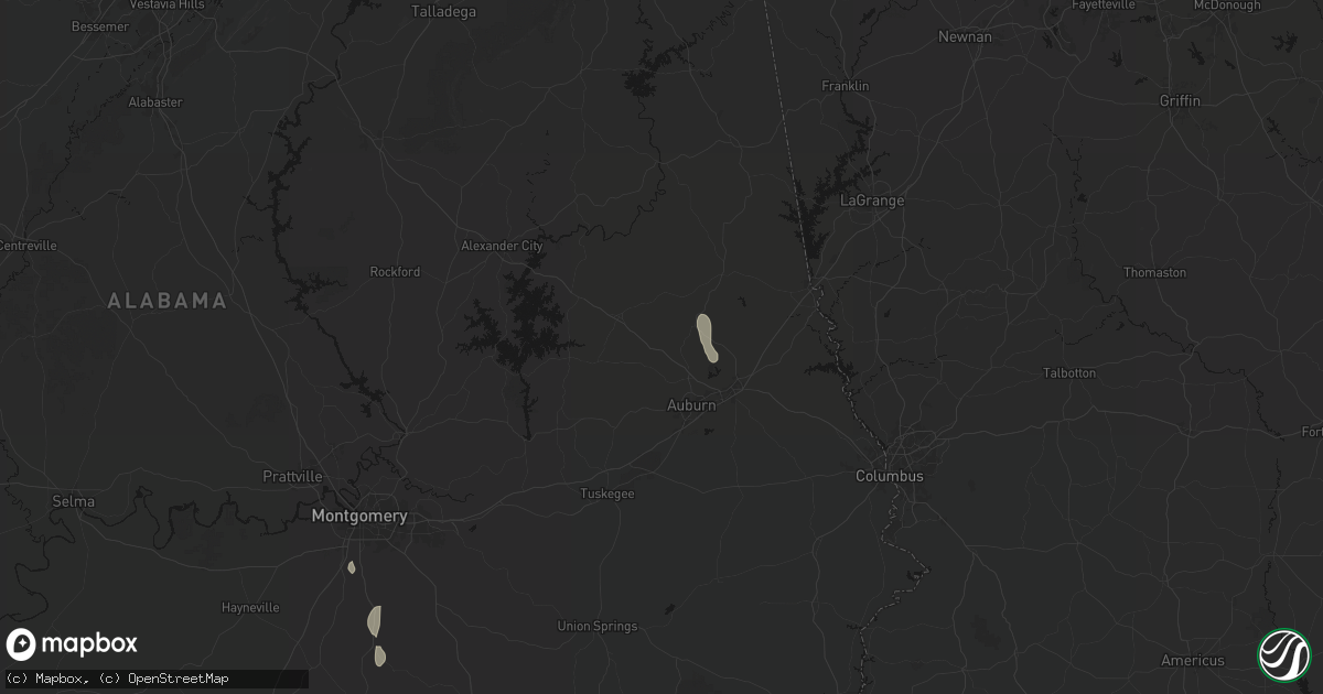 Hail map in Waverly, AL on July 18, 2026