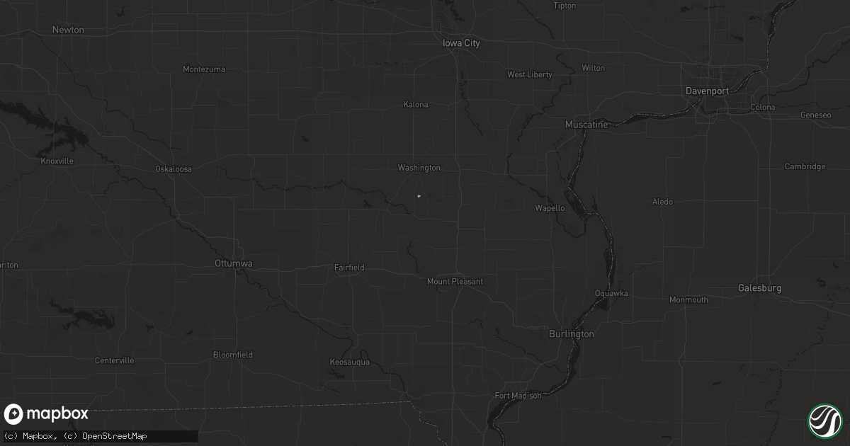 Hail map in Wayland, IA on July 18, 2026