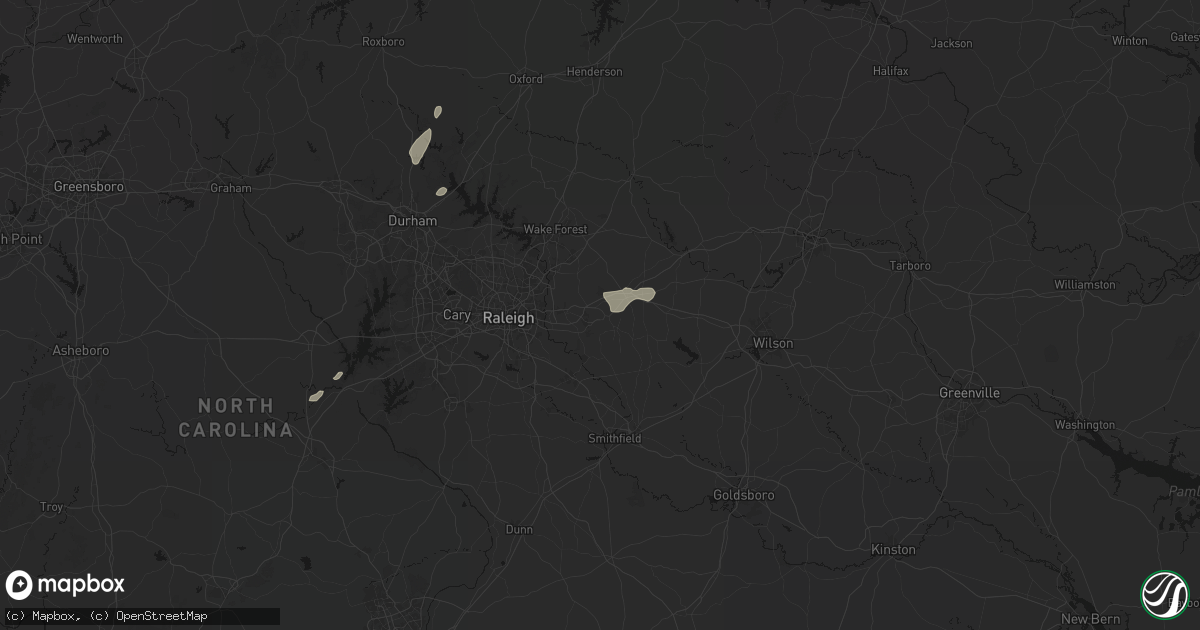 Hail map in Wendell, NC on July 18, 2026