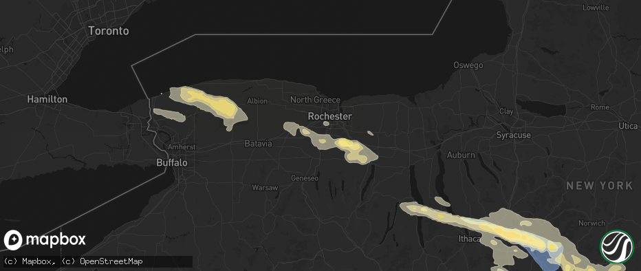 Hail map in West Henrietta, NY on July 18, 2026