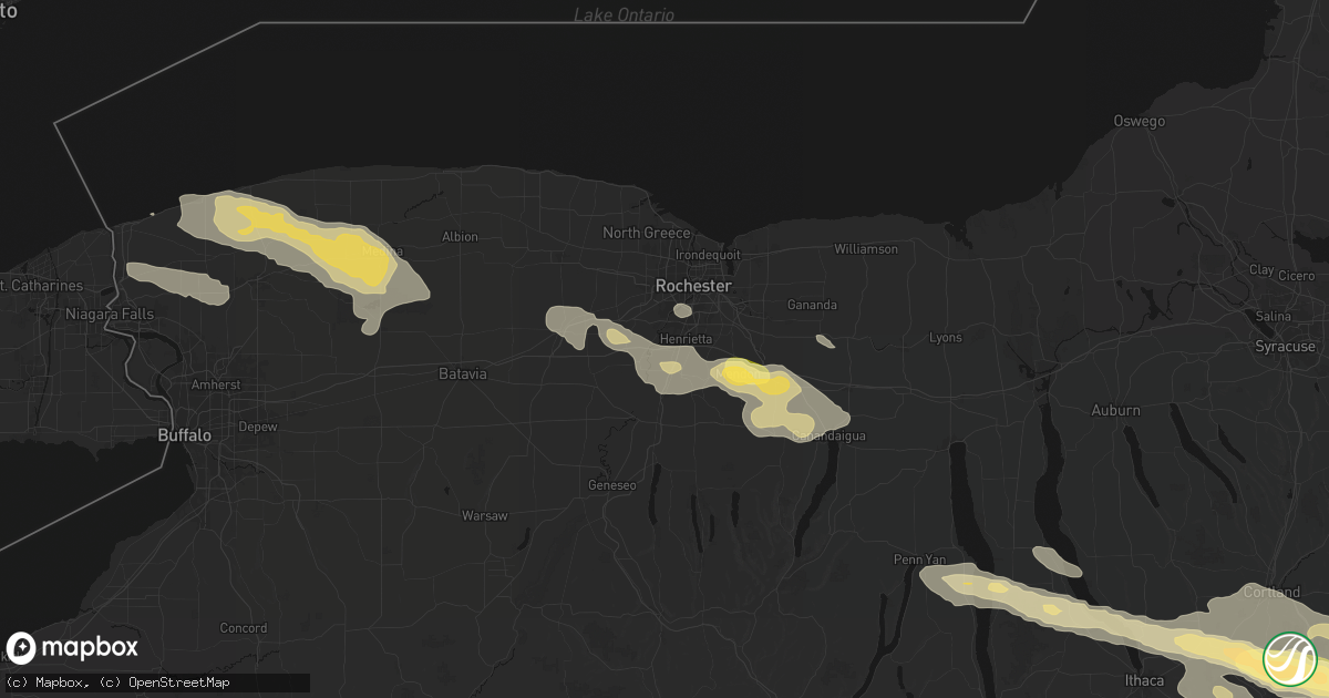 Hail map in West Henrietta, NY on July 18, 2026