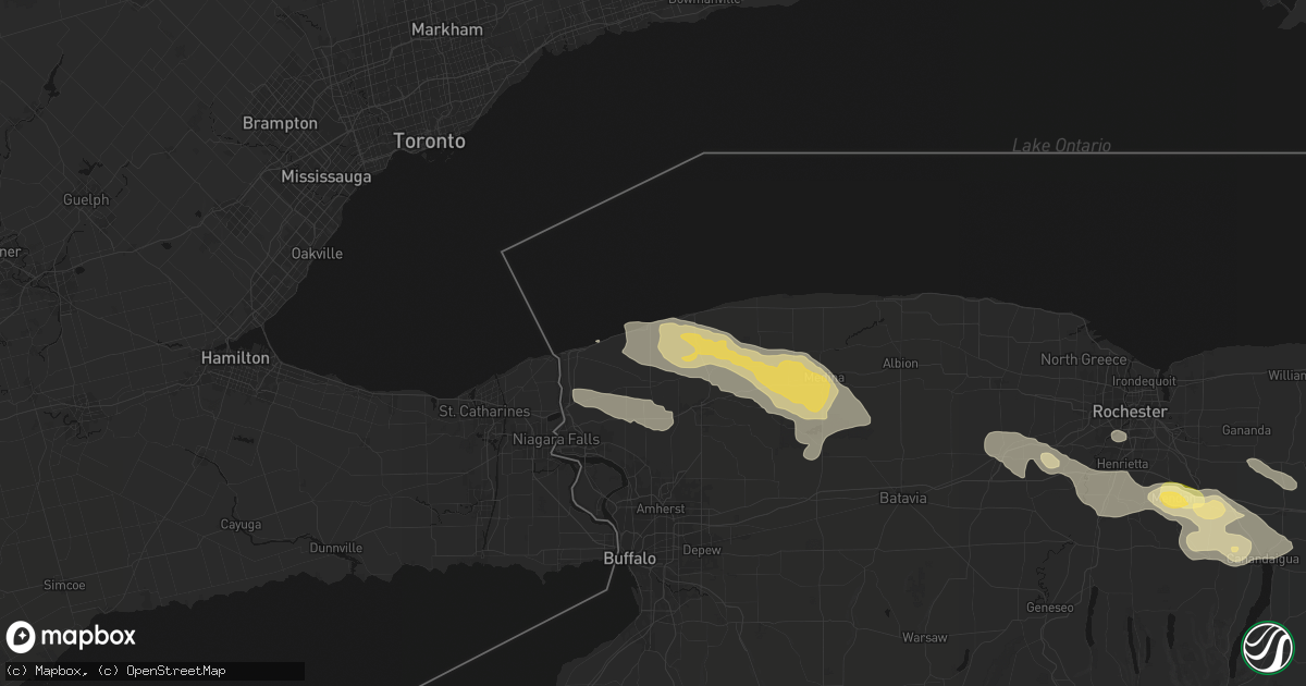 Hail map in Wilson, NY on July 18, 2026