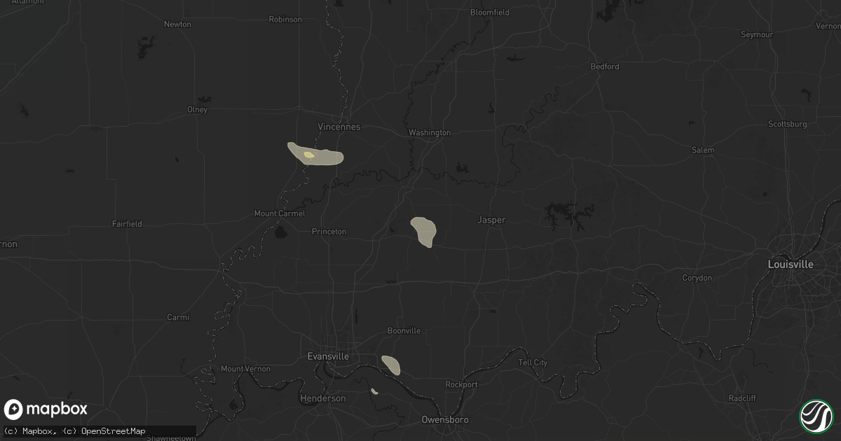 Hail map in Winslow, IN on July 18, 2026