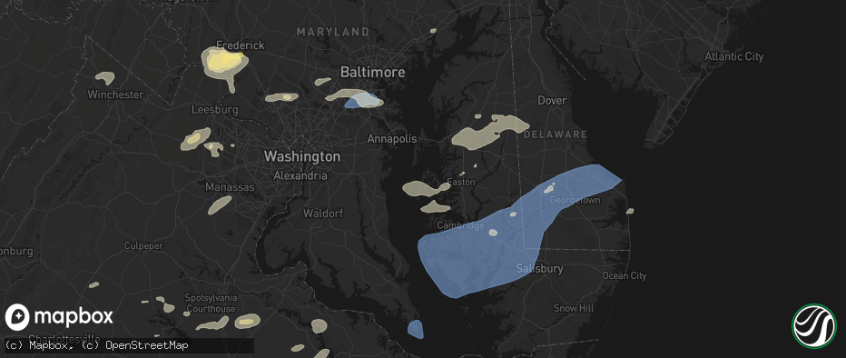 Hail map in Wittman, MD on July 18, 2026