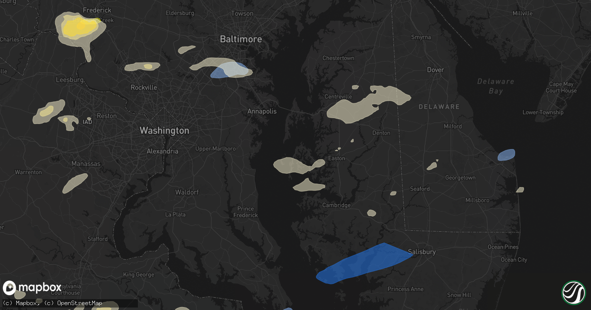 Hail map in Wittman, MD on July 18, 2026