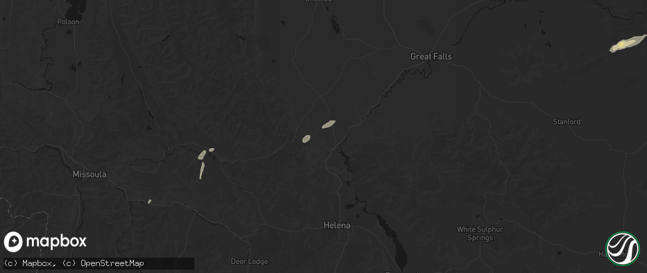 Hail map in Wolf Creek, MT on July 18, 2026