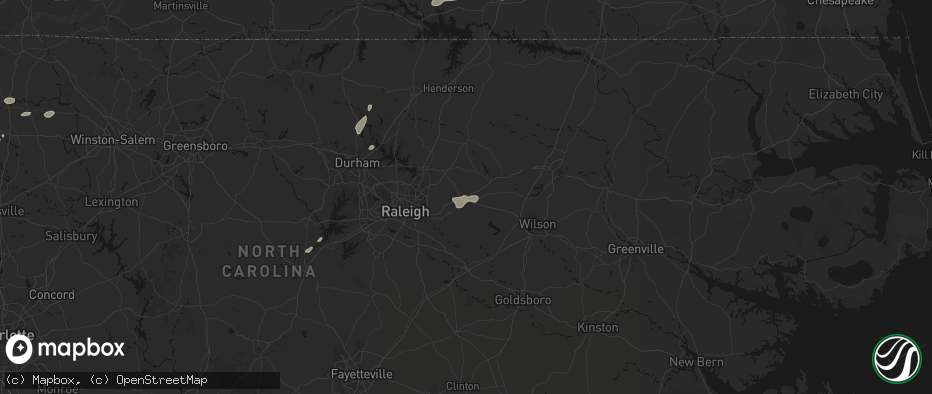 Hail map in Zebulon, NC on July 18, 2026