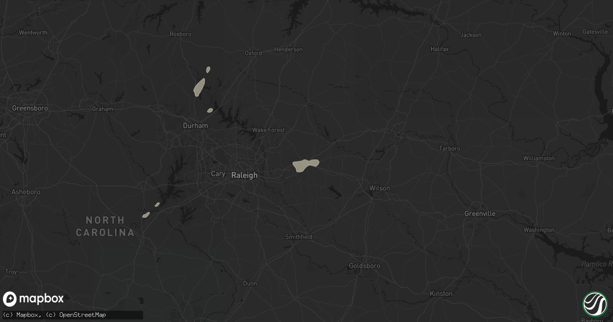 Hail map in Zebulon, NC on July 18, 2026