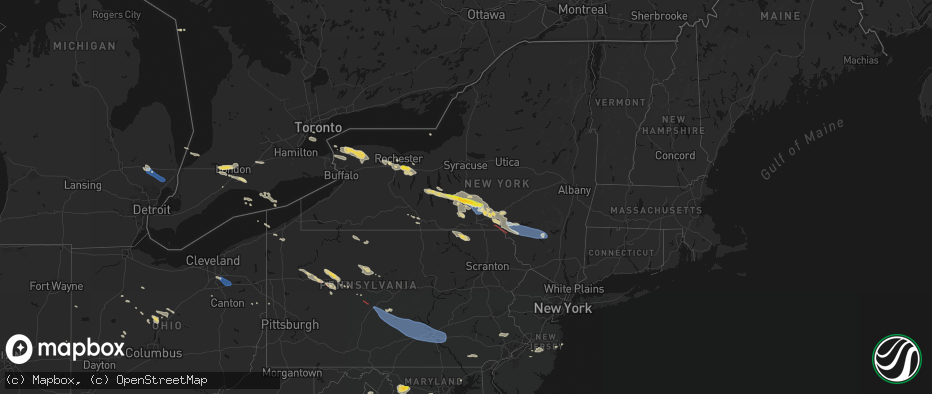 Hail map on July 18, 2026