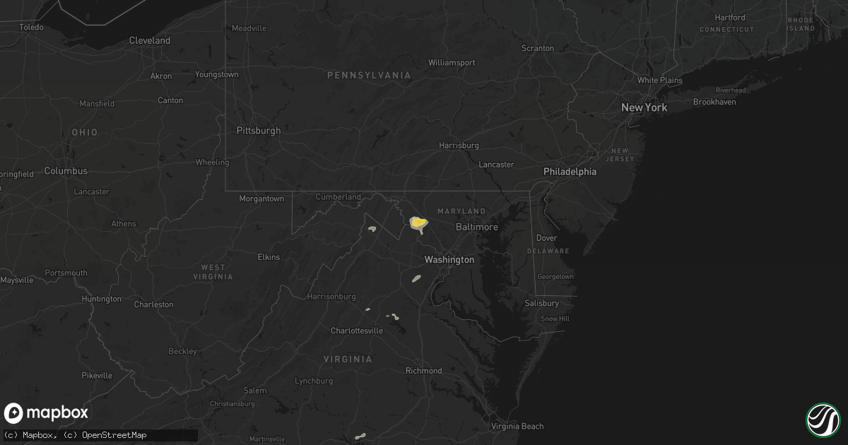 Hail map on July 18, 2026