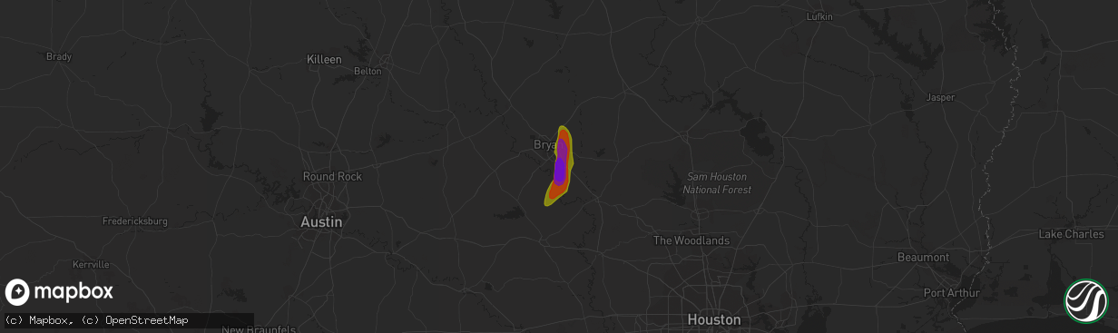 Hail map in Navasota, TX on July 19, 2009