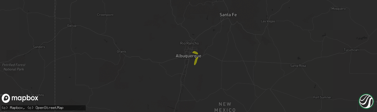 Hail map in Albuquerque, NM on July 19, 2013