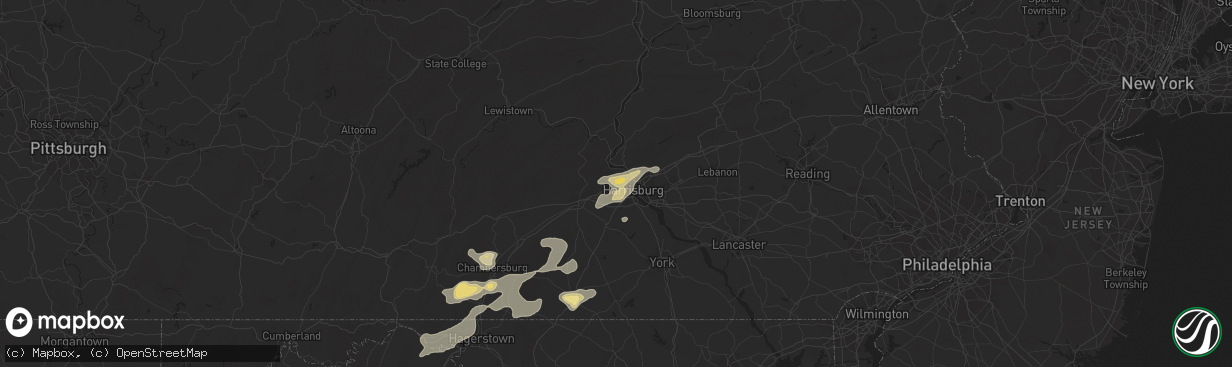 Hail map in Enola, PA on July 19, 2013