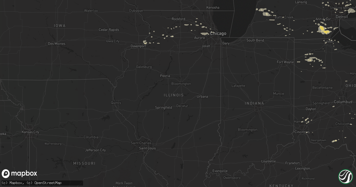 Hail map in Illinois on July 19, 2013