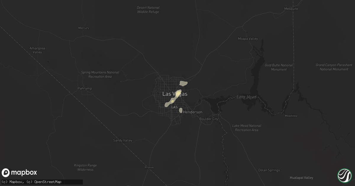 Hail map in Las Vegas, NV on July 19, 2013