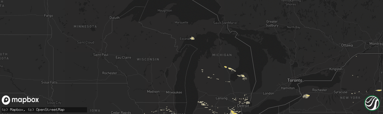 Hail map in Michigan on July 19, 2013