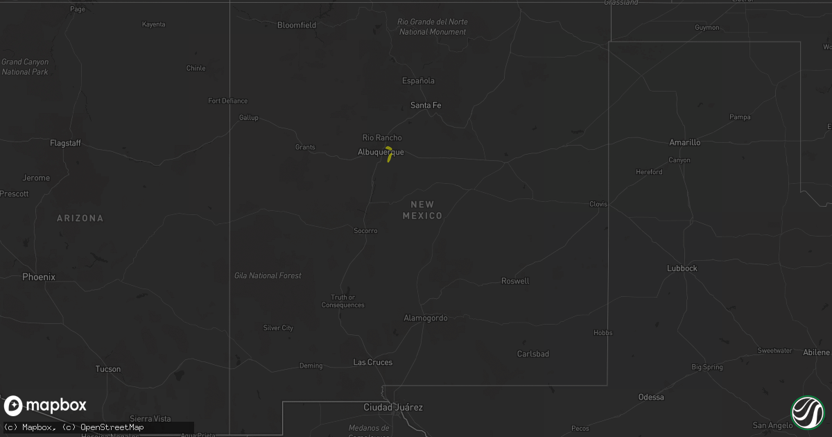 Hail map in New Mexico on July 19, 2013