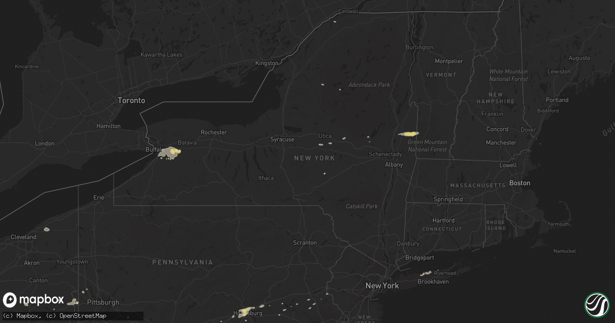 Hail map in New York on July 19, 2013