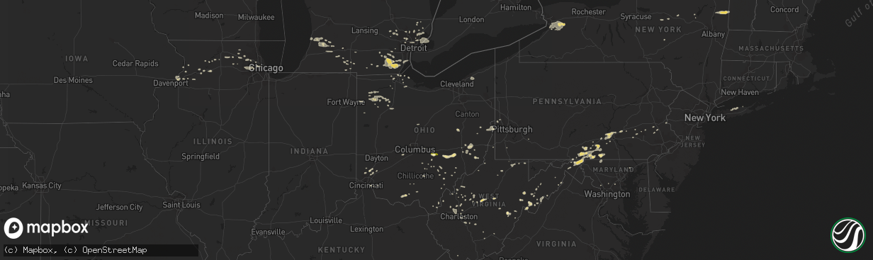 Hail map in Ohio on July 19, 2013