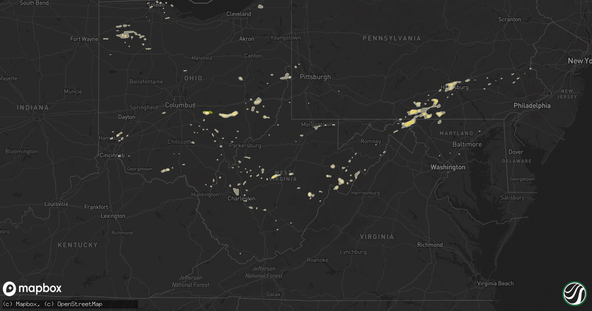 Hail map in West Virginia on July 19, 2013