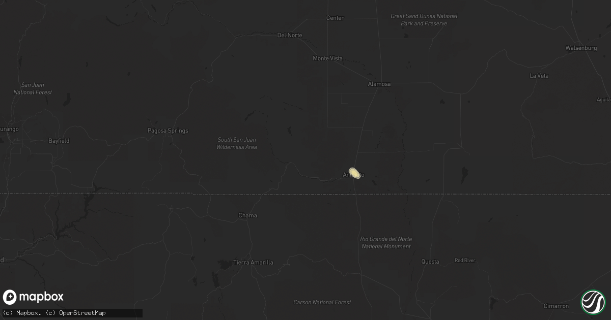 Hail map in Antonito, CO on July 19, 2014