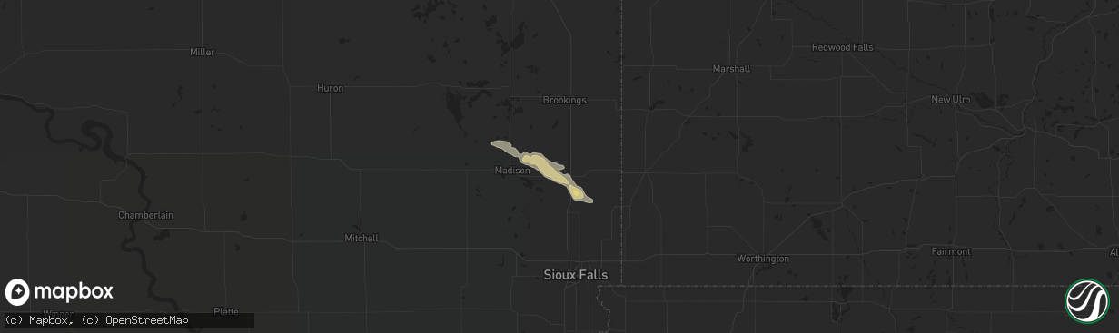 Hail map in Colman, SD on July 19, 2014