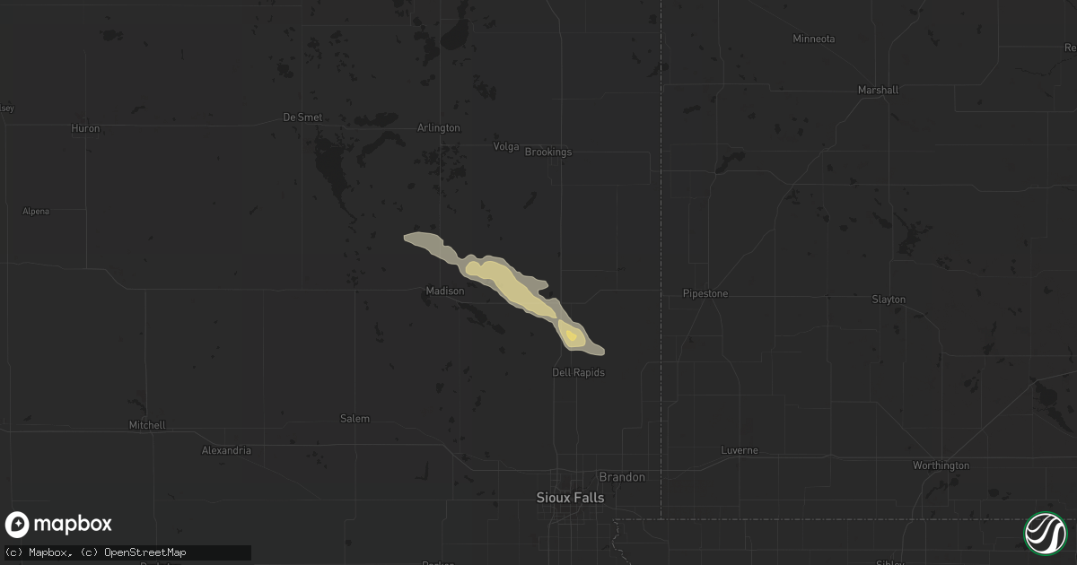 Hail map in Colman, SD on July 19, 2014