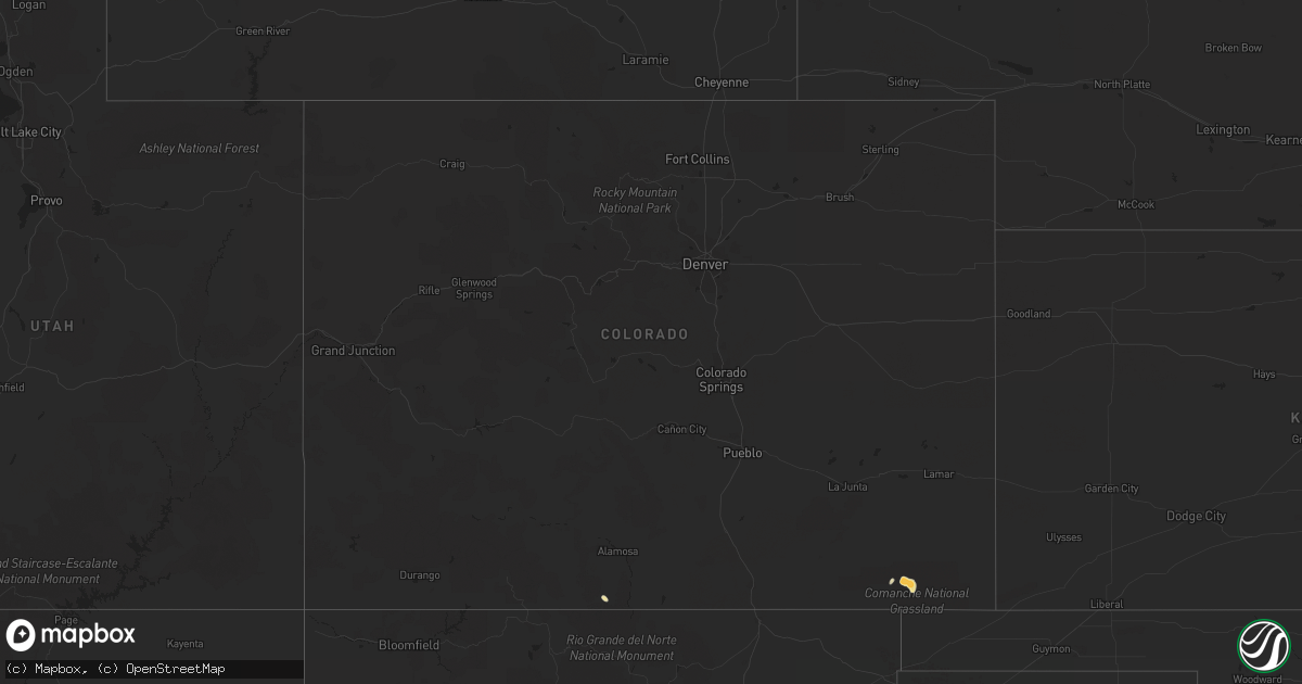Hail map in Colorado on July 19, 2014