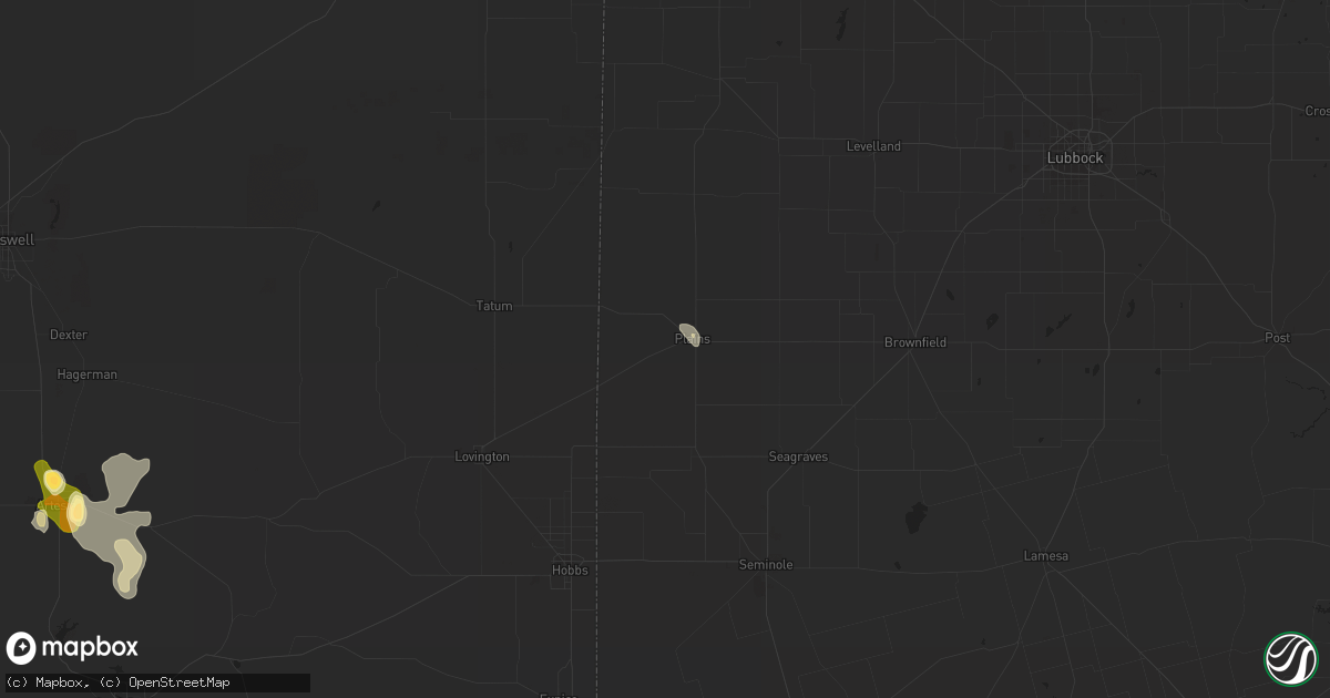 Hail map in Plains, TX on July 19, 2014