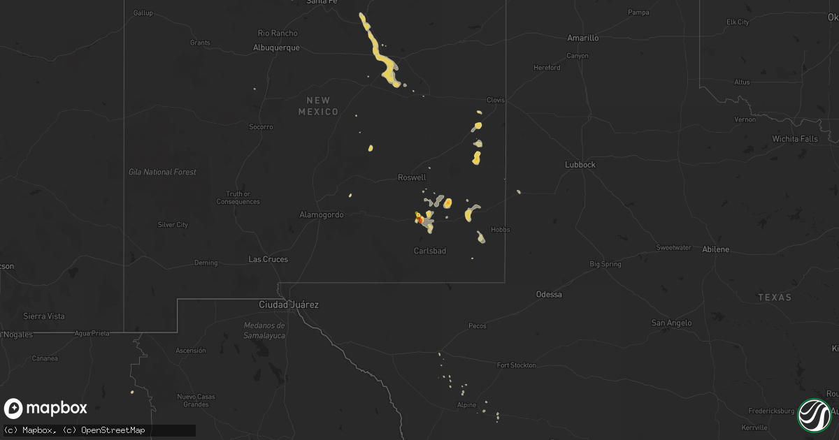 Hail map on July 19, 2014